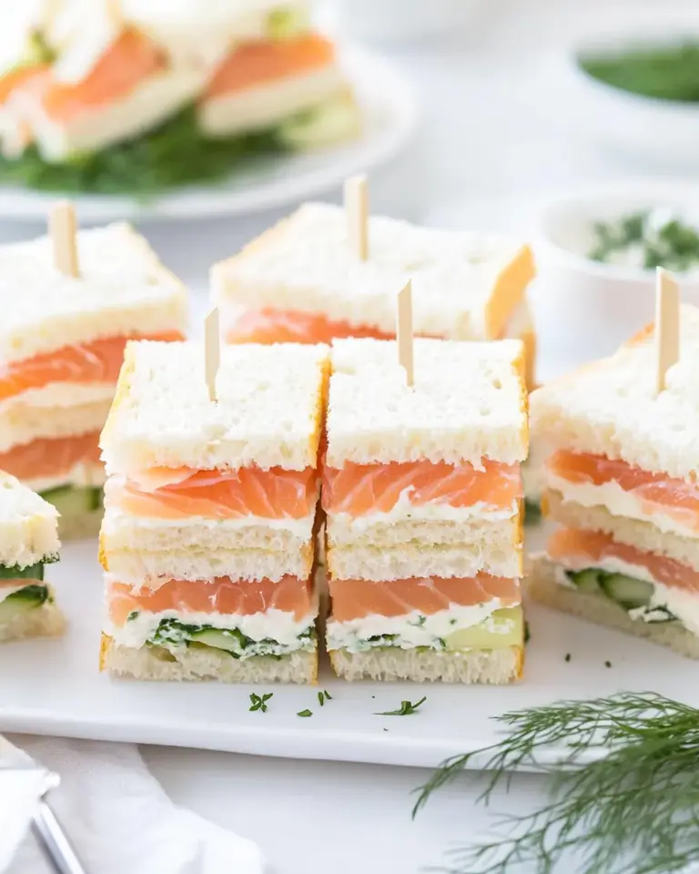 Homemade Smoked Salmon Tea Sandwiches Recipe photo