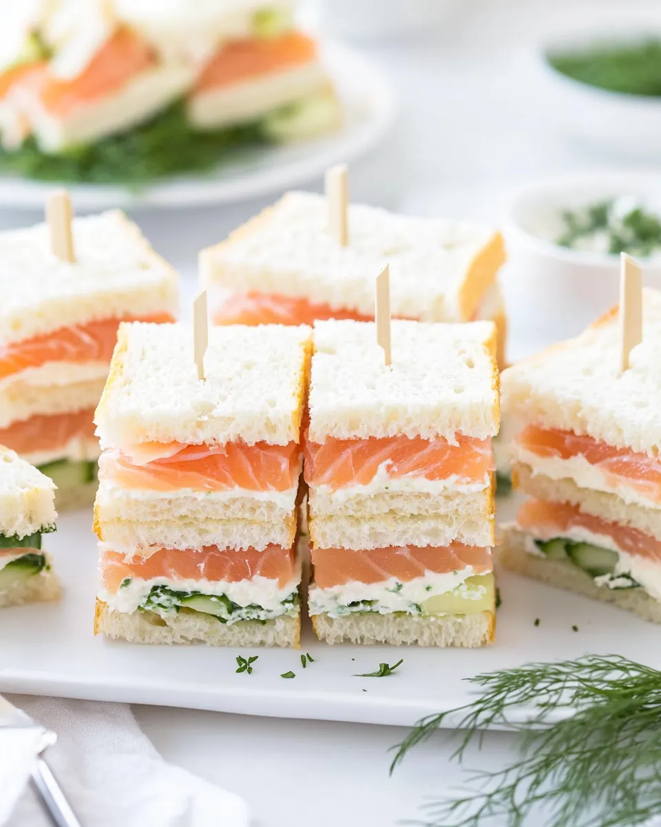 Homemade Smoked Salmon Tea Sandwiches Recipe photo