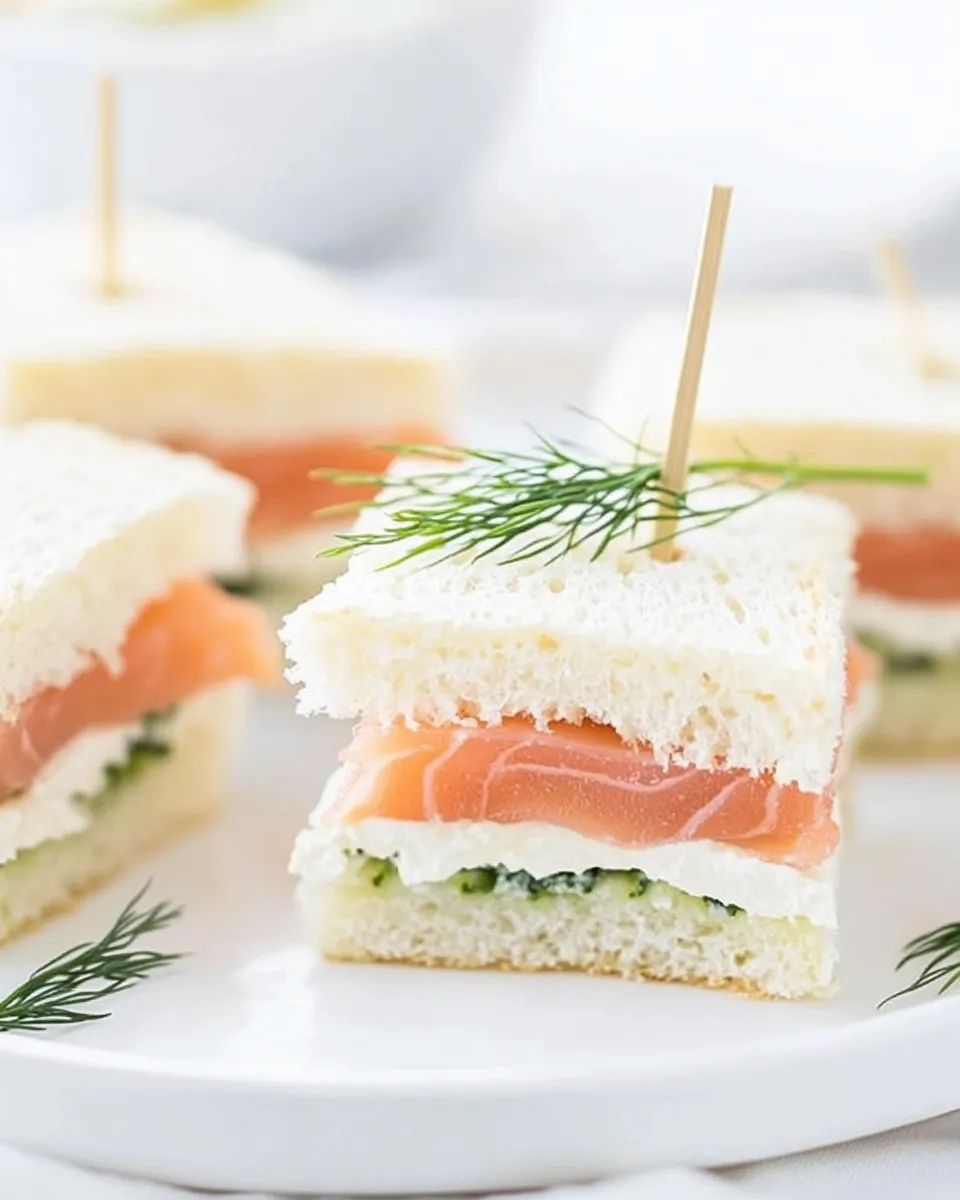 Classic Smoked Salmon Tea Sandwiches Recipe image