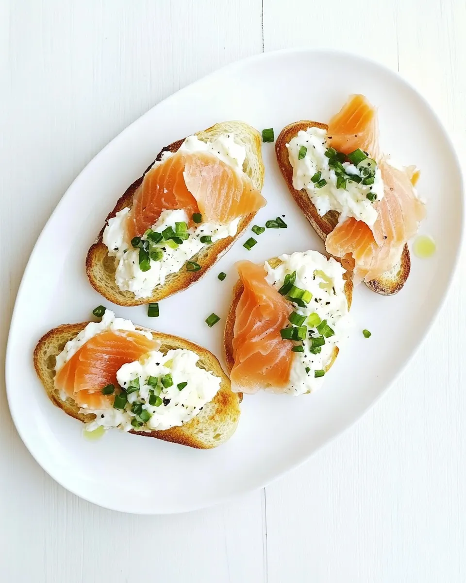 Homemade Smoked Salmon and Goat Cheese Bruschetta photo