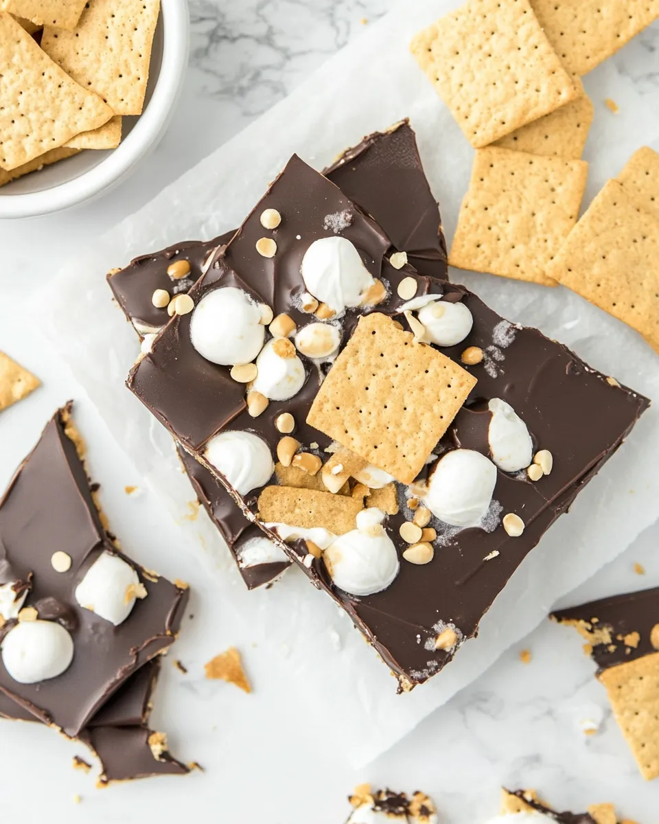 Delicious Smores Bark shot