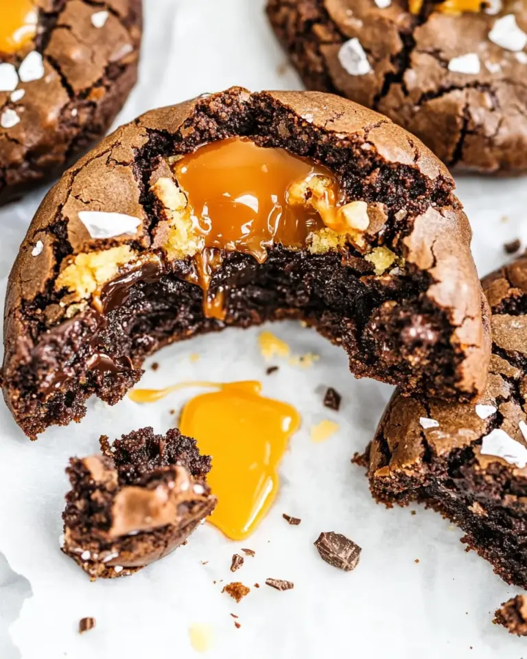 Homemade Soft Batch Salted Caramel Chocolate Fudge Cookies photo