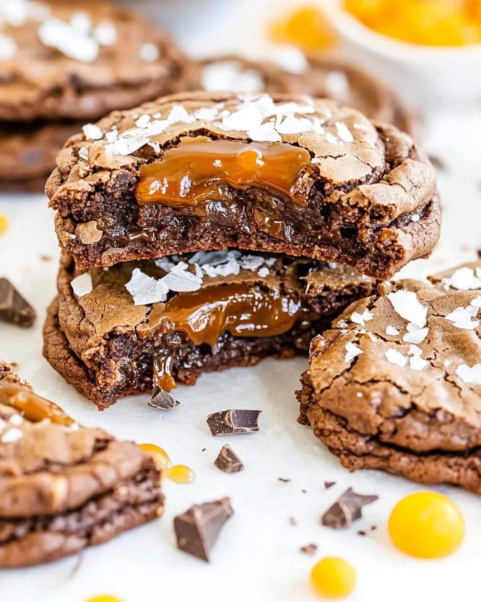Classic Soft Batch Salted Caramel Chocolate Fudge Cookies image