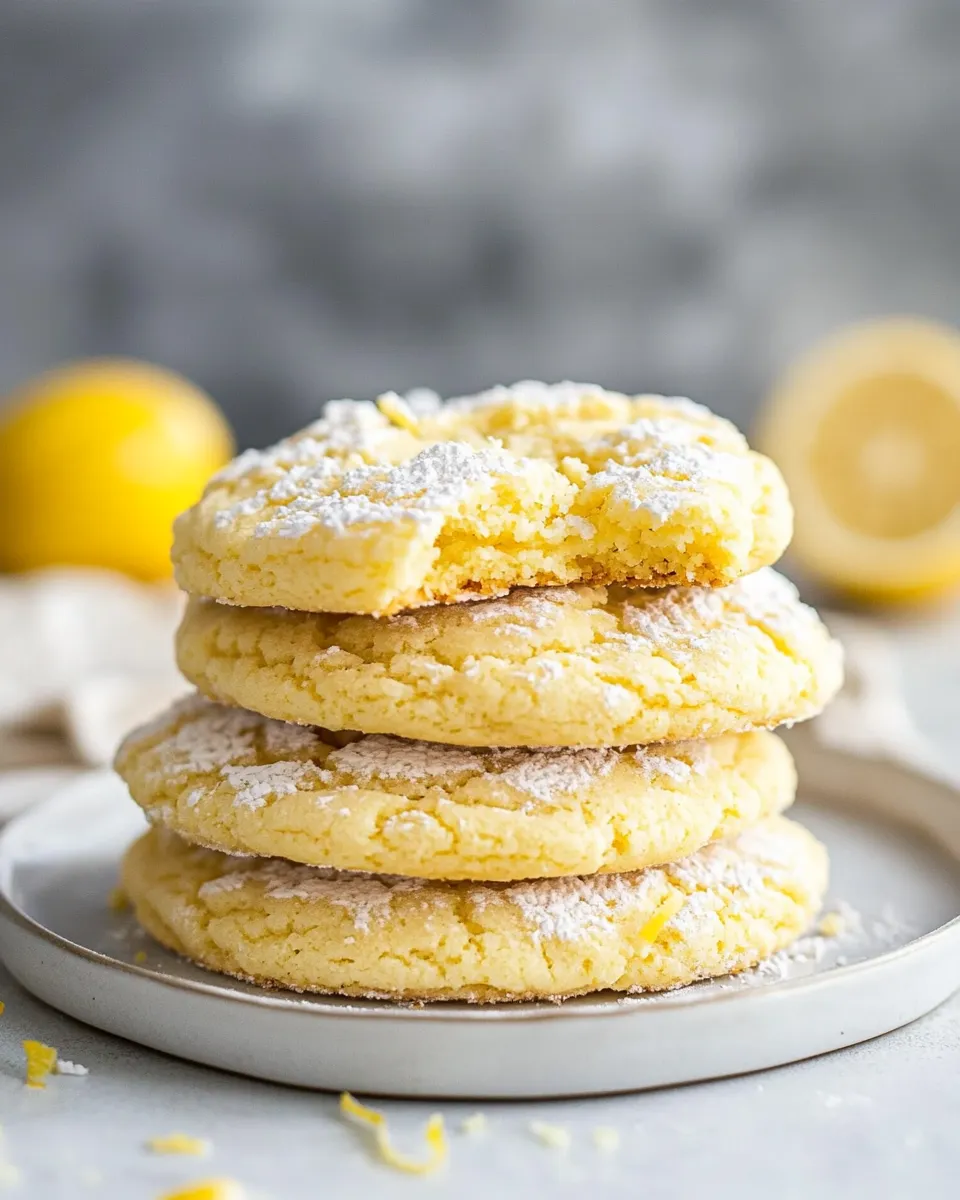 Quick Soft Lemon Cake Mix Cookies shot