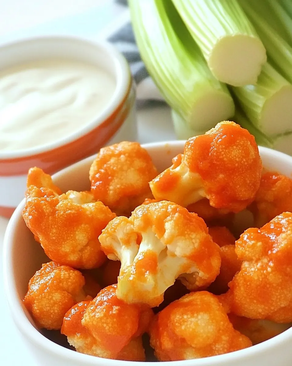 Healthy Spicy Buffalo Cauliflower Bites dish photo