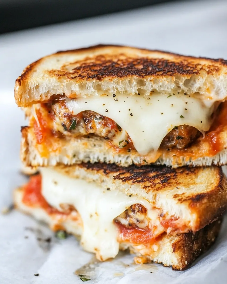 Easy Spicy Mini Meatball Grilled Cheese. image