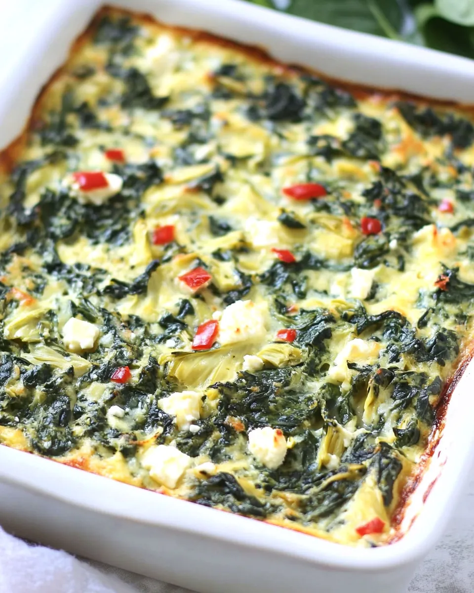 Classic Spinach, Feta, and Artichoke Breakfast Bake image