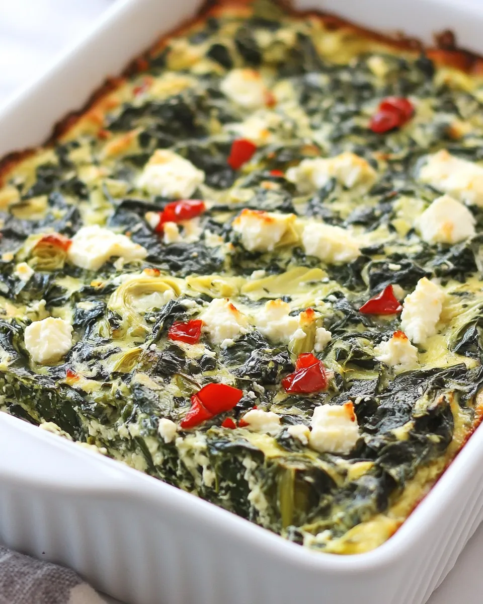 Easy Spinach, Feta, and Artichoke Breakfast Bake recipe photo