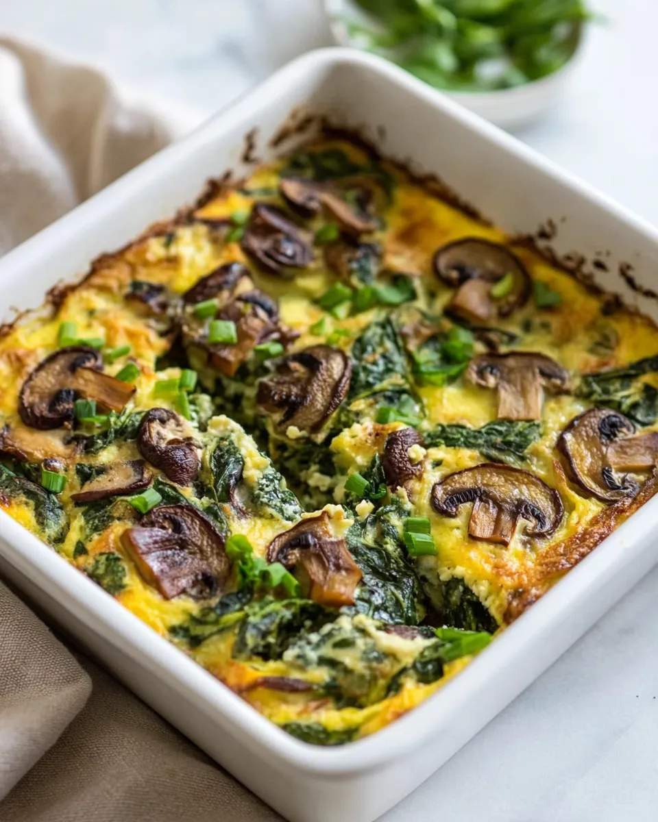 Easy Spinach Mushroom Breakfast Casserole photo