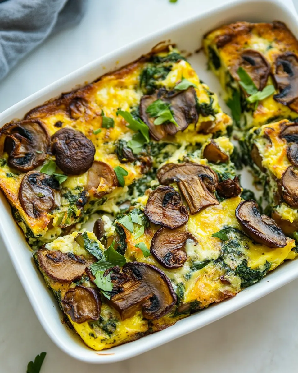 Delicious Spinach Mushroom Breakfast Casserole image