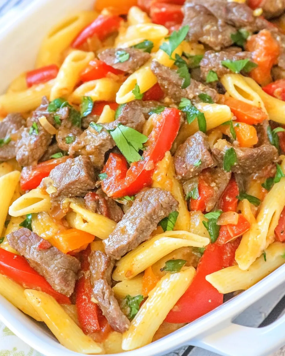 Easy Steak Fajita Pasta recipe photo