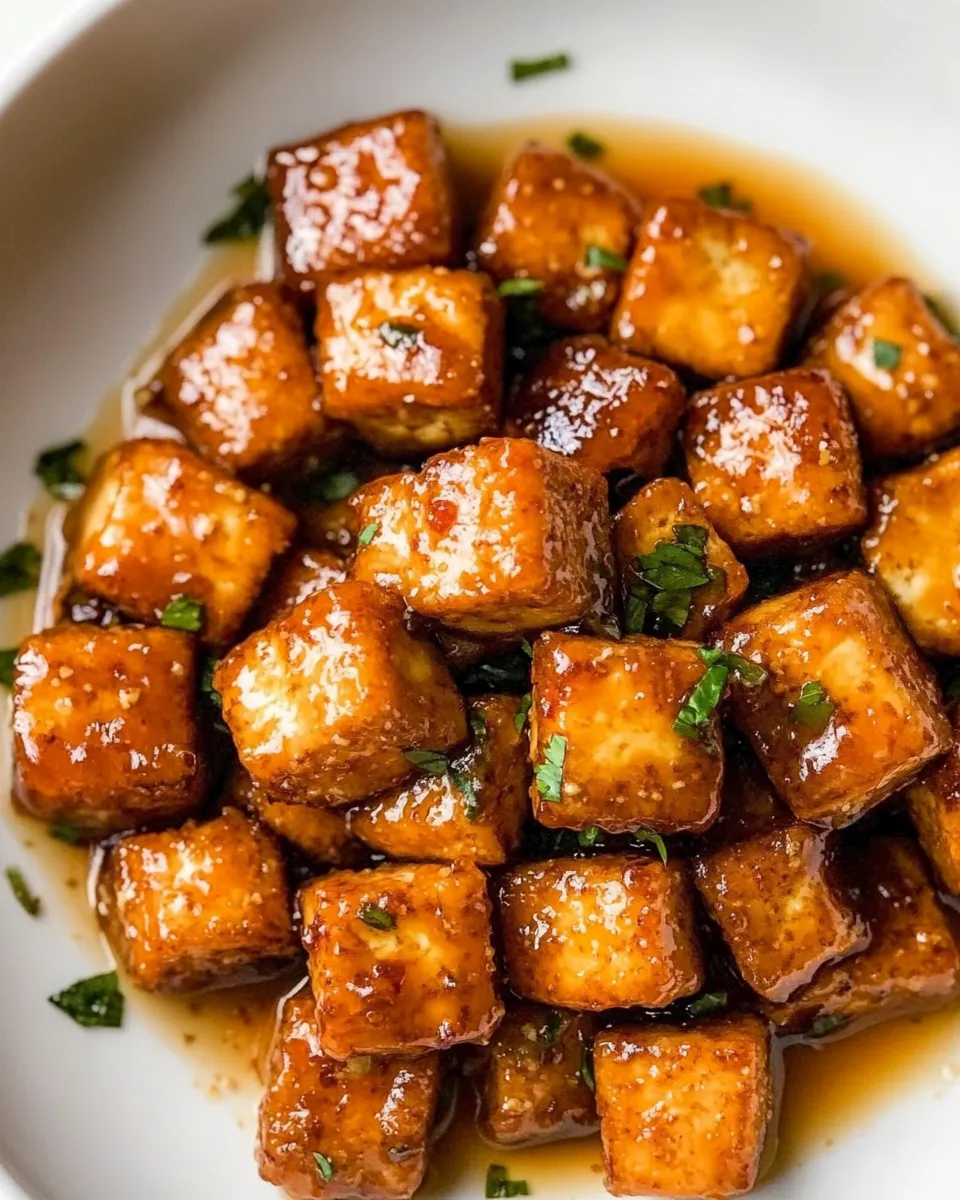 Delicious Sticky Marmalade Tofu shot