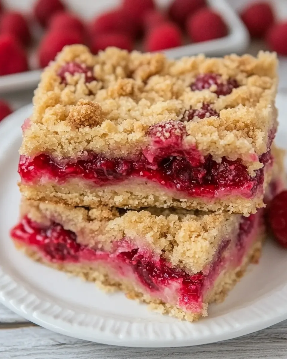 Easy Streusel Topped Raspberry Squares shot
