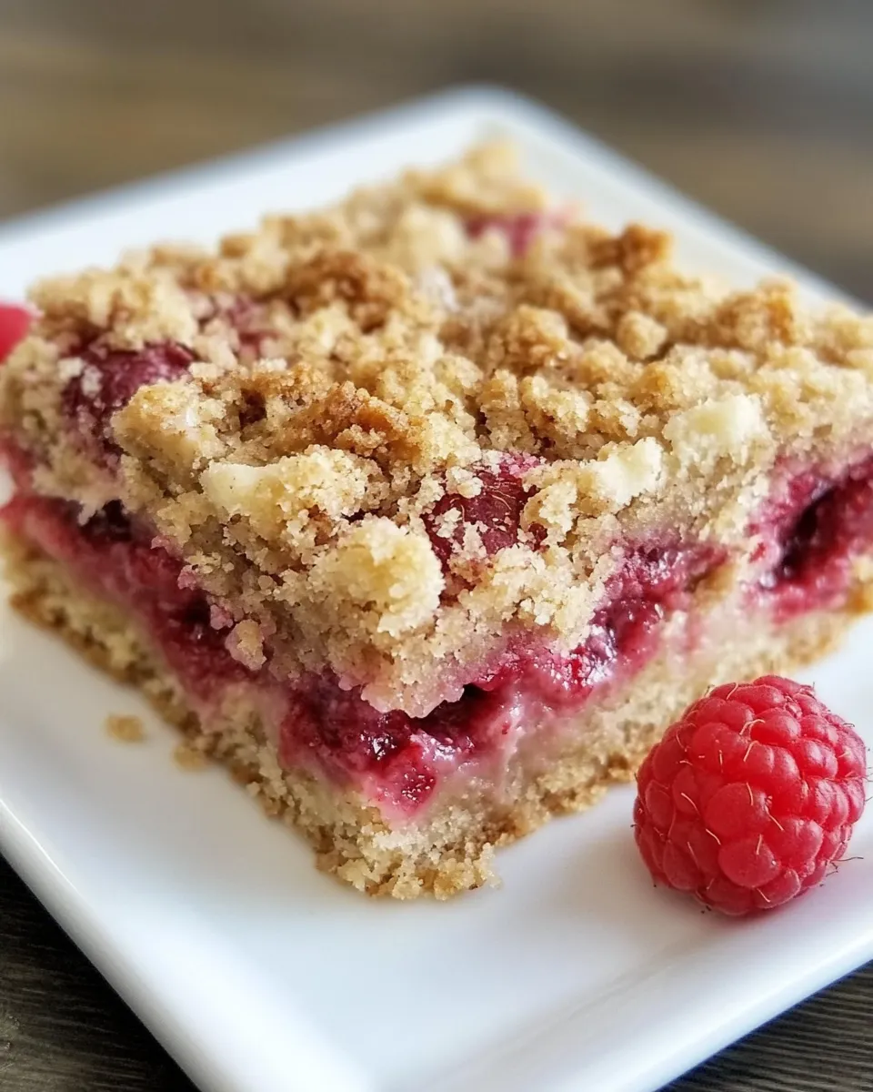 Delicious Streusel Topped Raspberry Squares recipe image