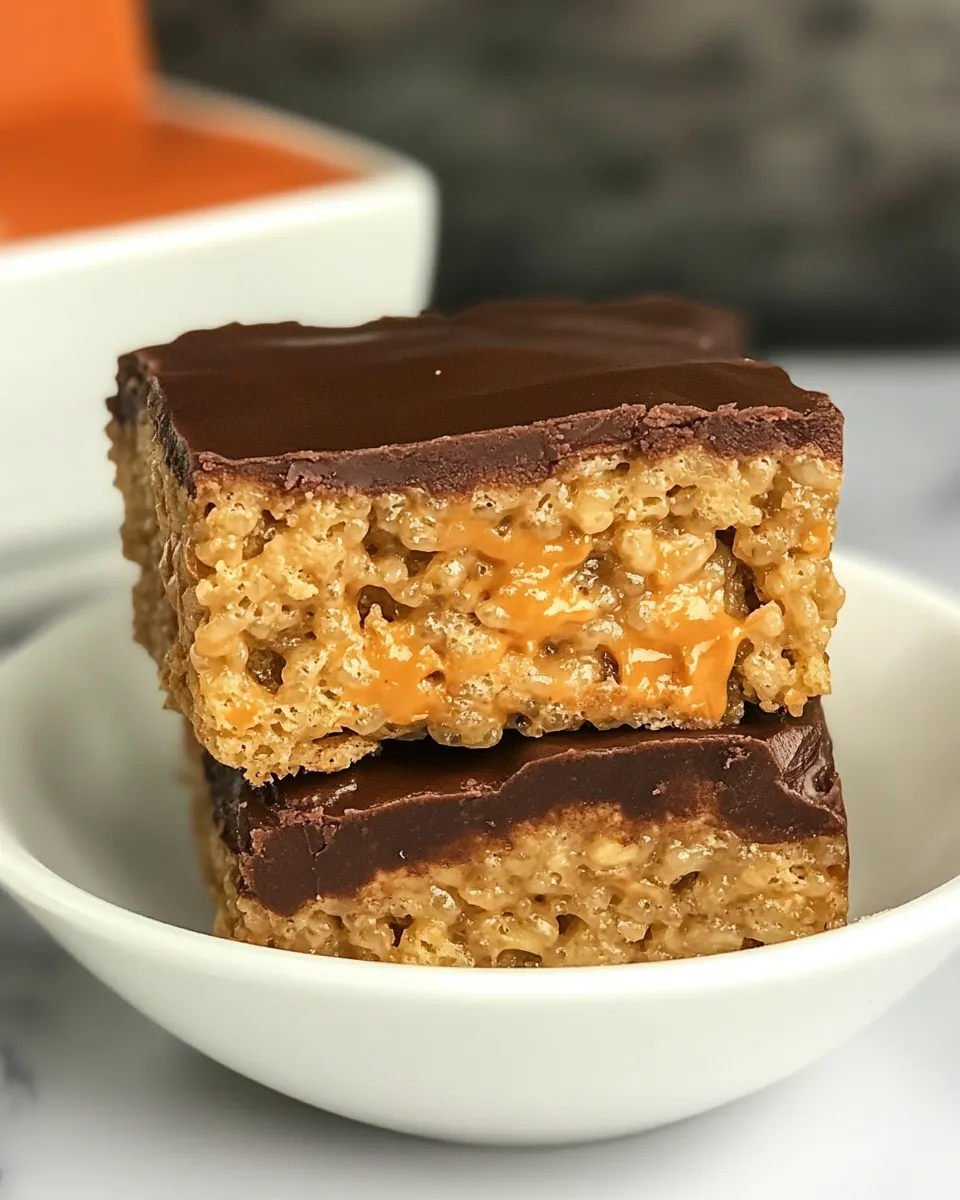 Homemade Stuffed Peanut Butter Rice Krispie Treats photo
