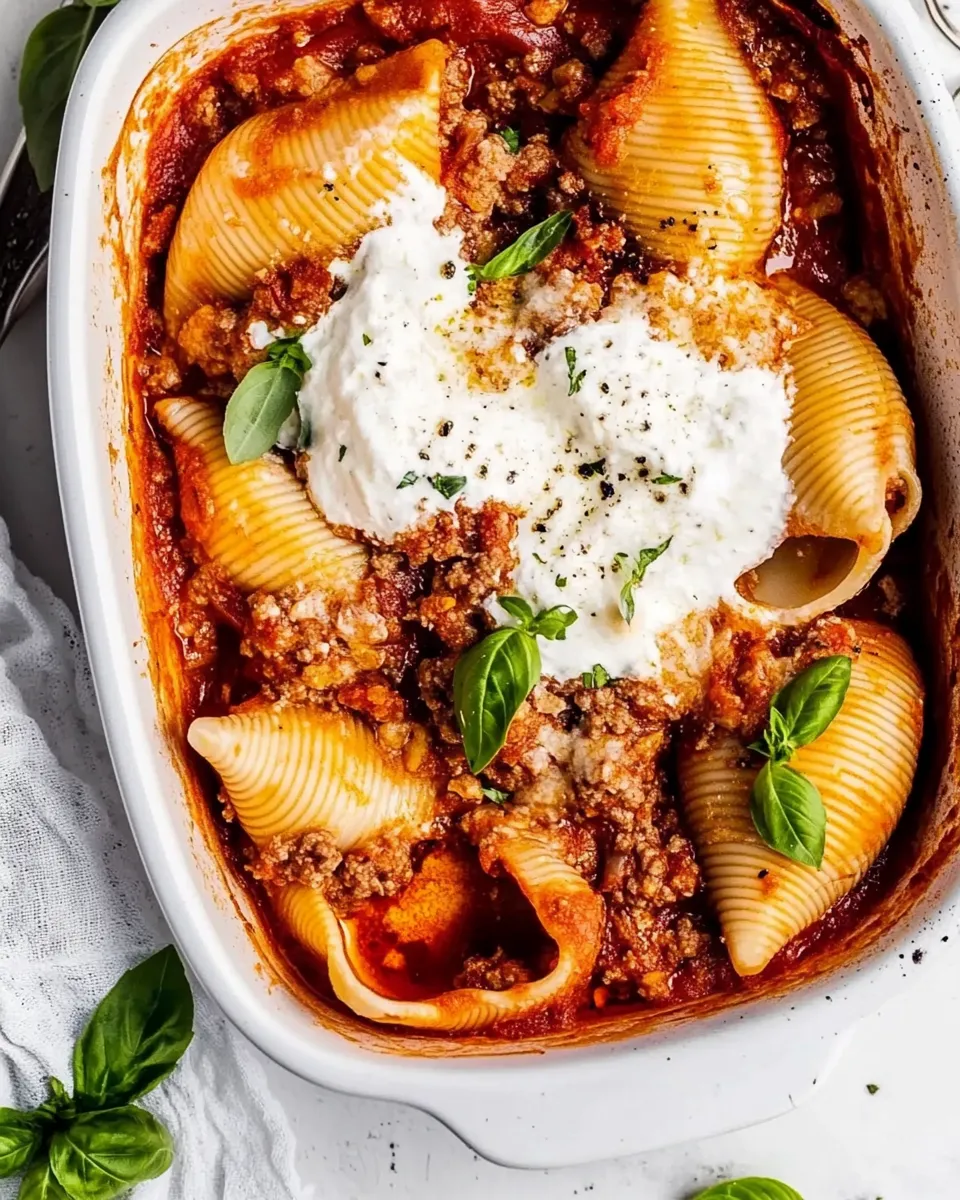 Delicious Stuffed Shells with Meat shot