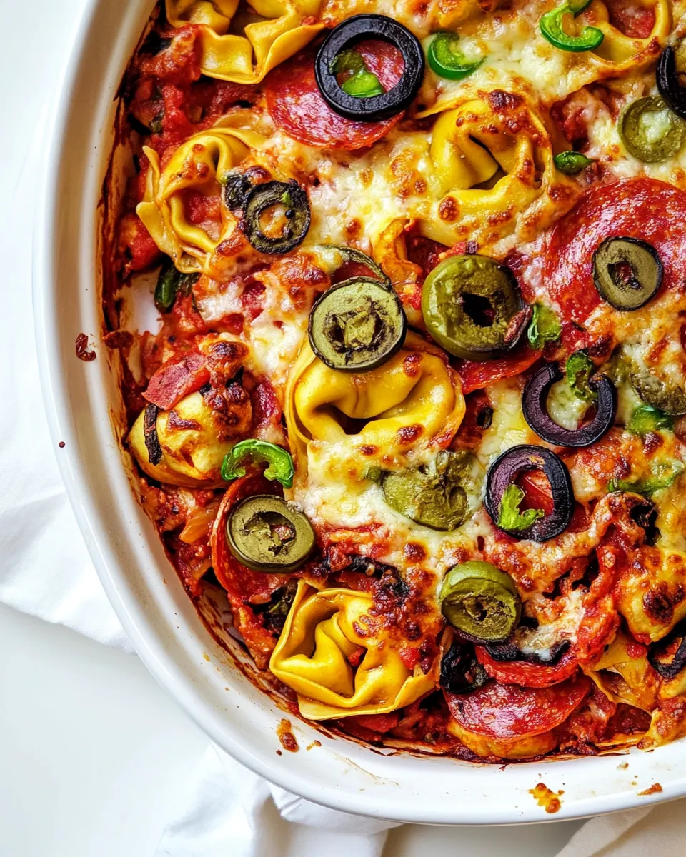 Easy Supreme Pizza Tortellini Bake recipe photo
