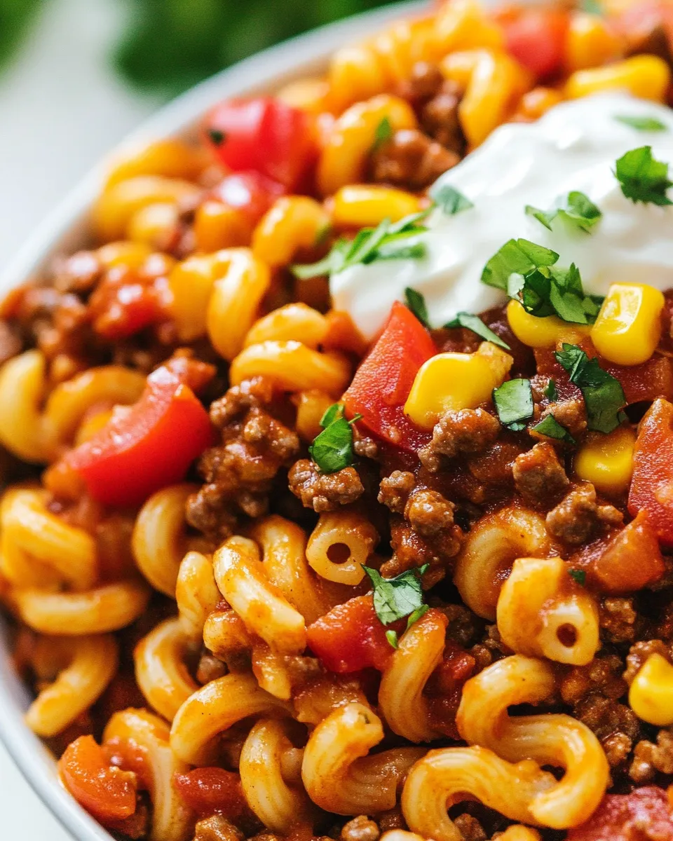 Quick Taco Pasta Recipe shot