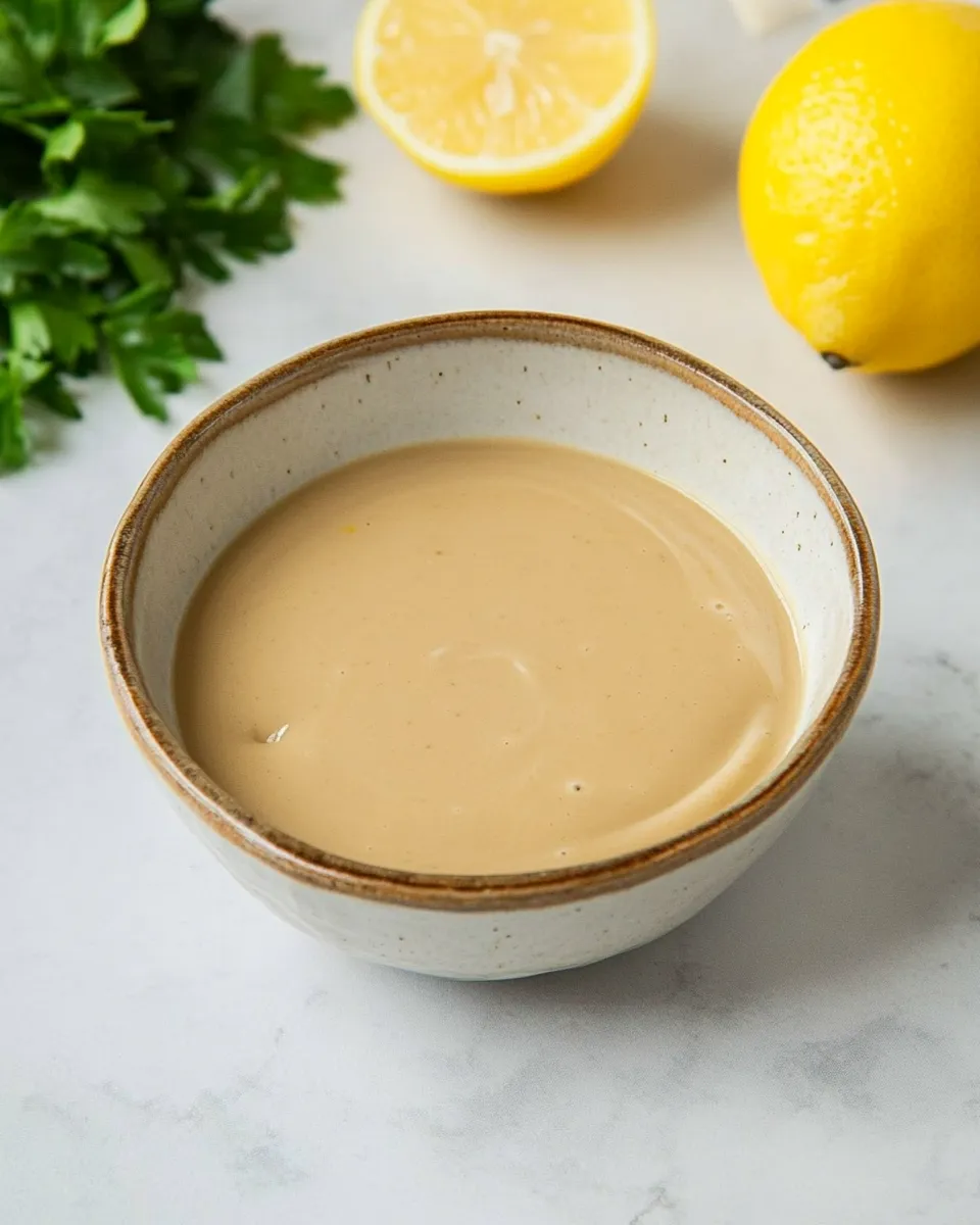 Delicious Tahini Salad Dressing Recipe (with Lemon) image