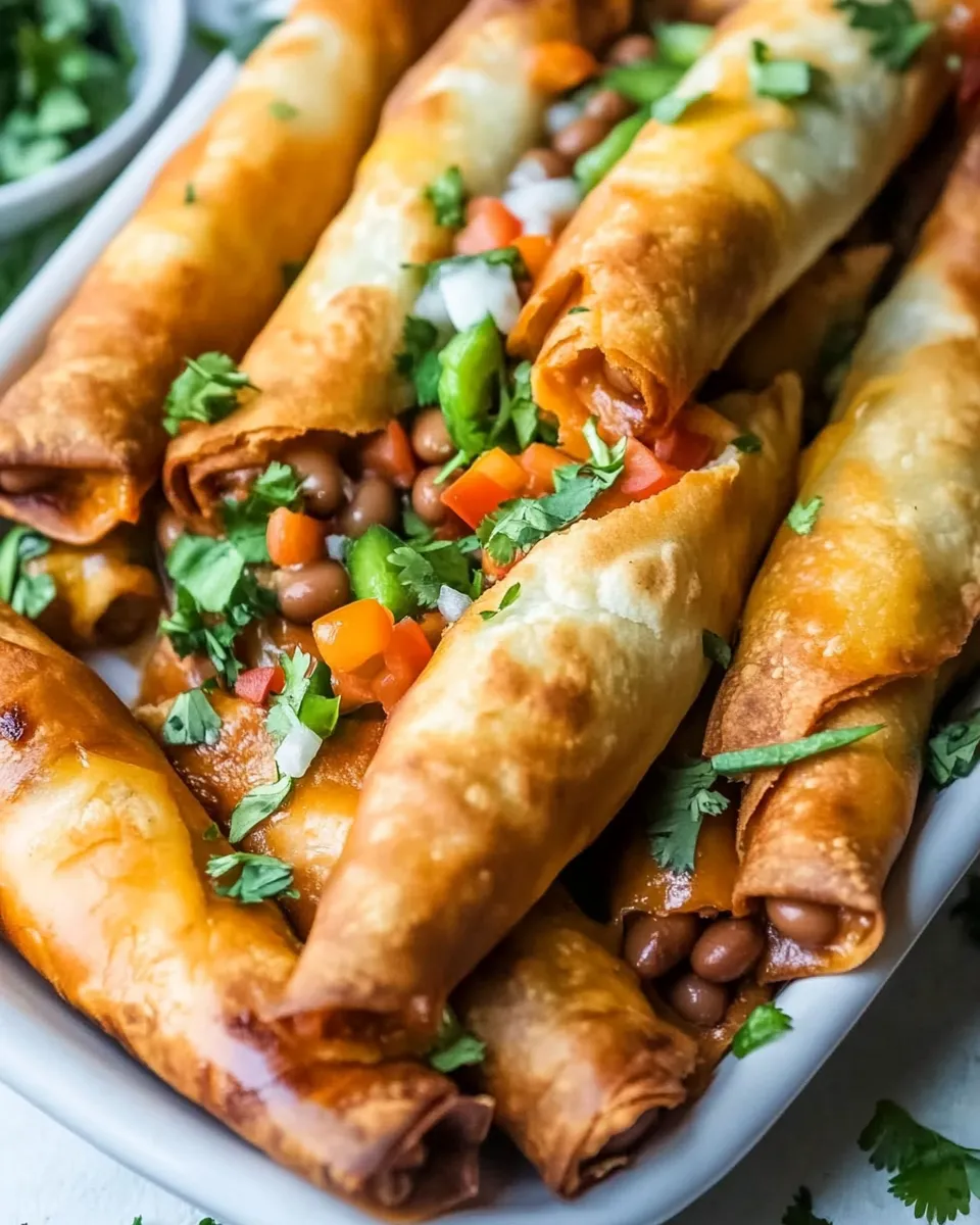 Easy Taquitos with Cheese, Beans, and Green Chiles recipe photo