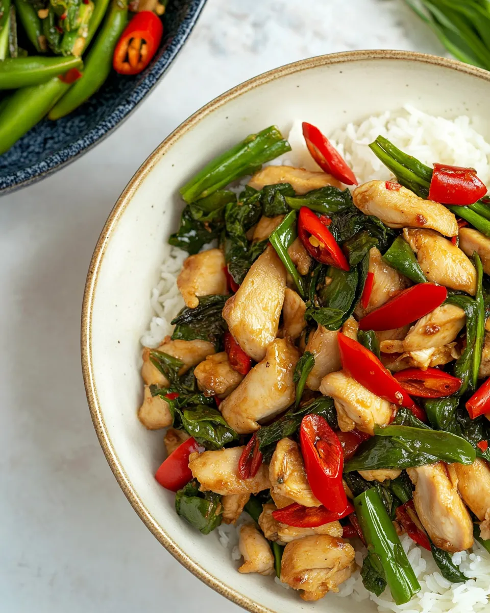 Easy Thai Basil Chicken Recipe shot