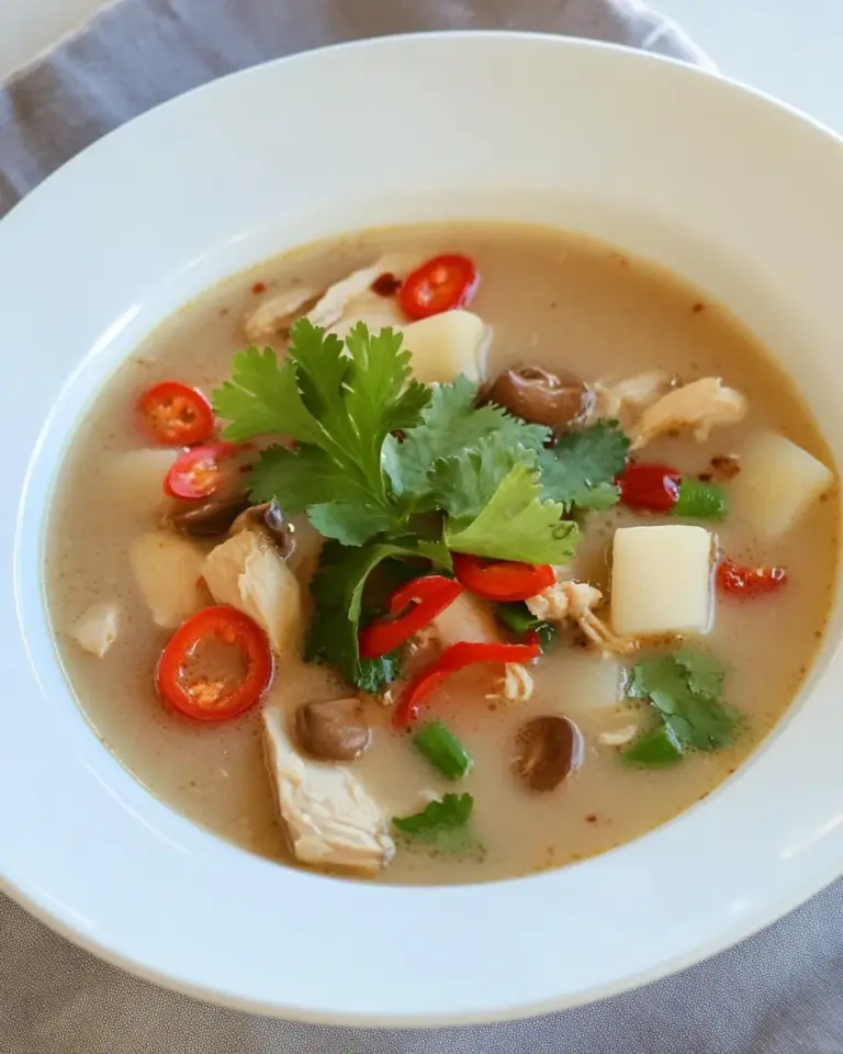 Homemade Thai Hot and Sour Chicken Soup photo