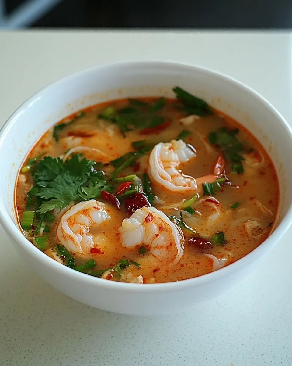 Easy Thai Spicy Shrimp Soup: Tom Yum Goong recipe photo