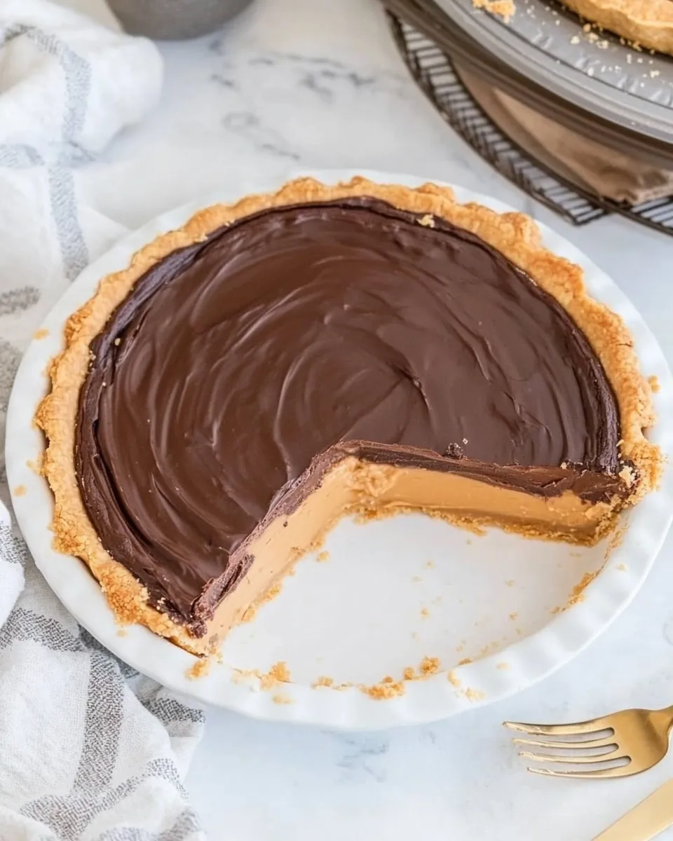 Homemade The BEST Buckeye Pie (Chocolate Peanut Butter Pie) photo