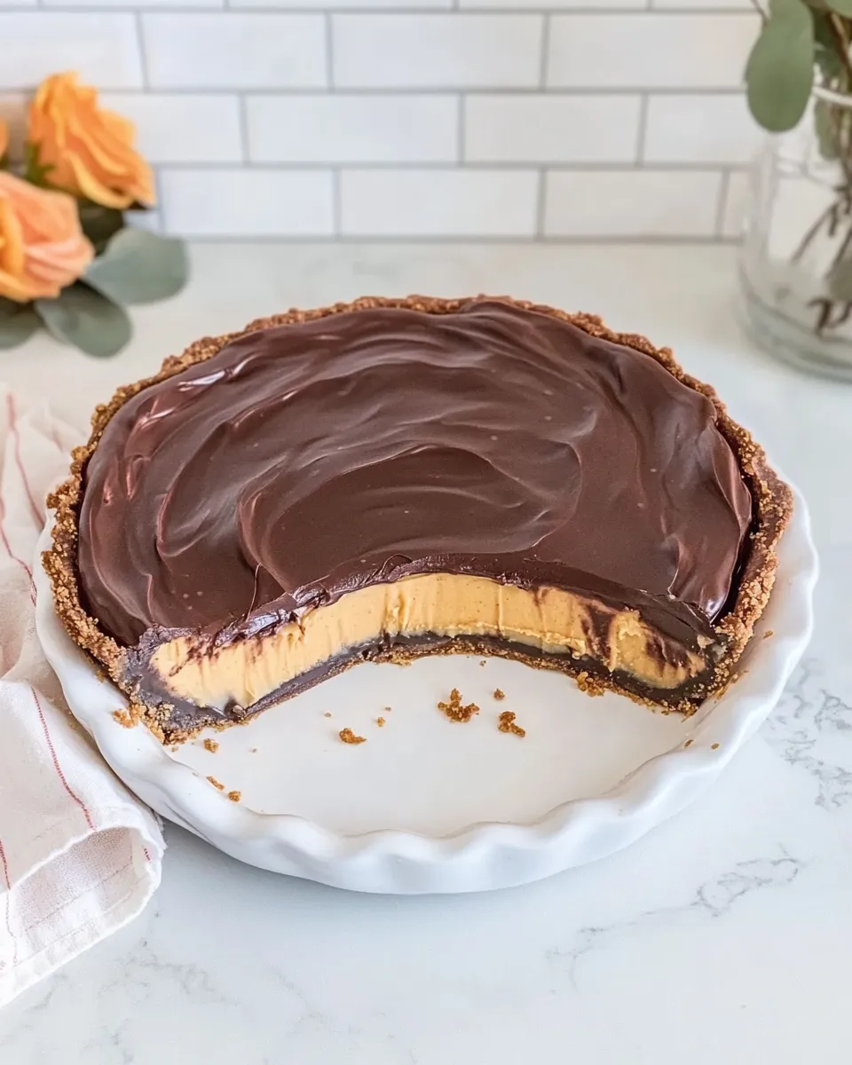 Classic The BEST Buckeye Pie (Chocolate Peanut Butter Pie) shot