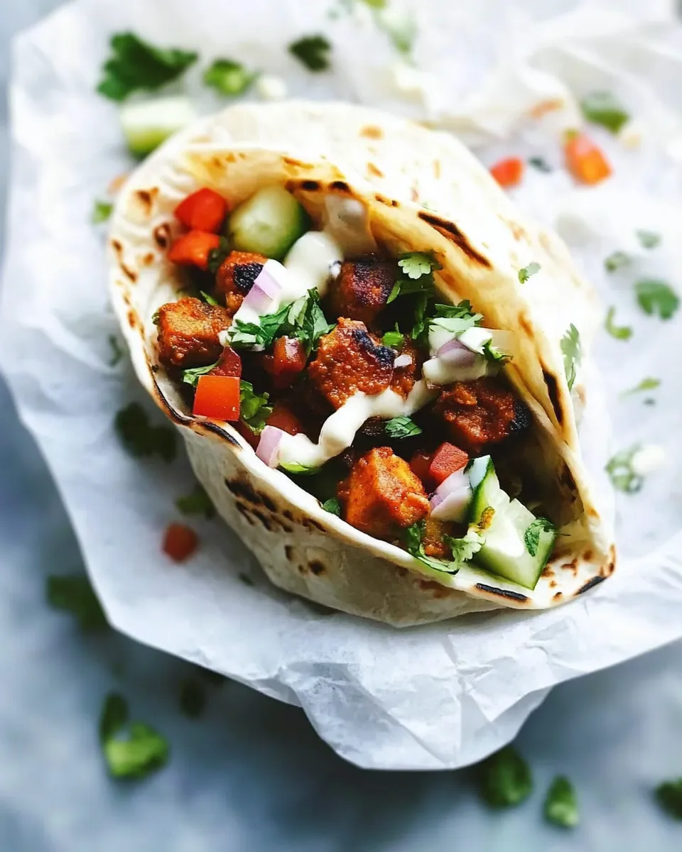 Delicious Tikka Masala Wrap shot