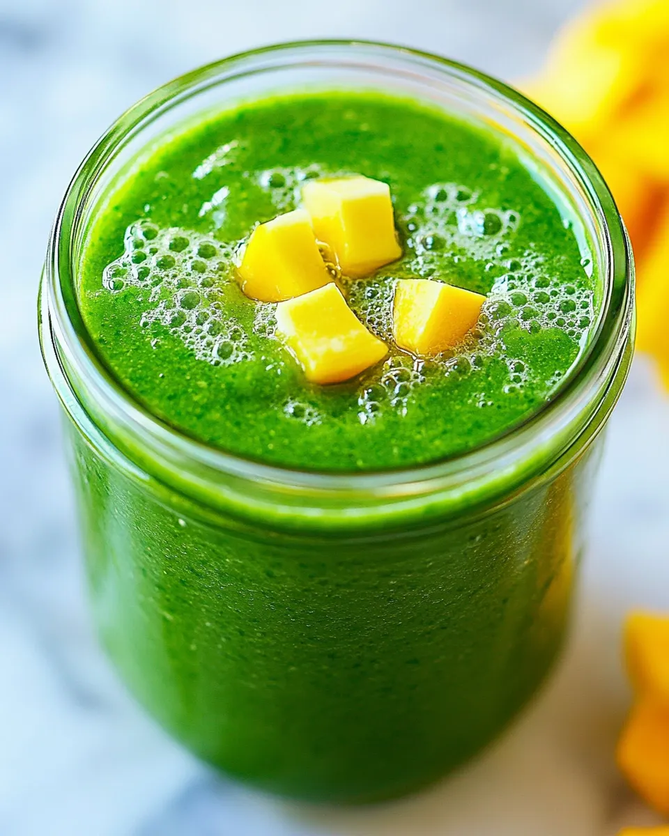 Delicious Tropical Green Smoothie shot