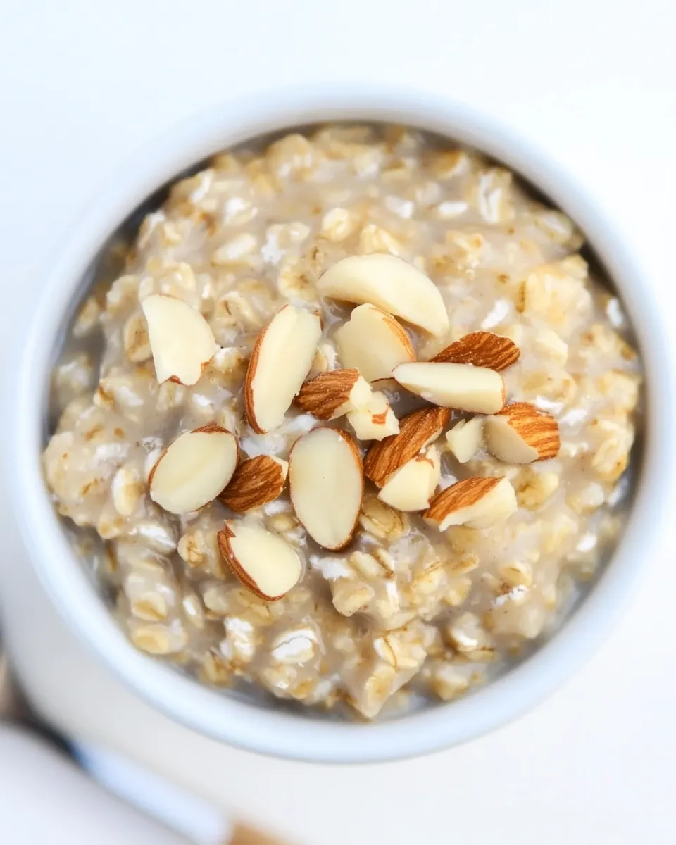 Easy Vanilla Almond Overnight Oats shot