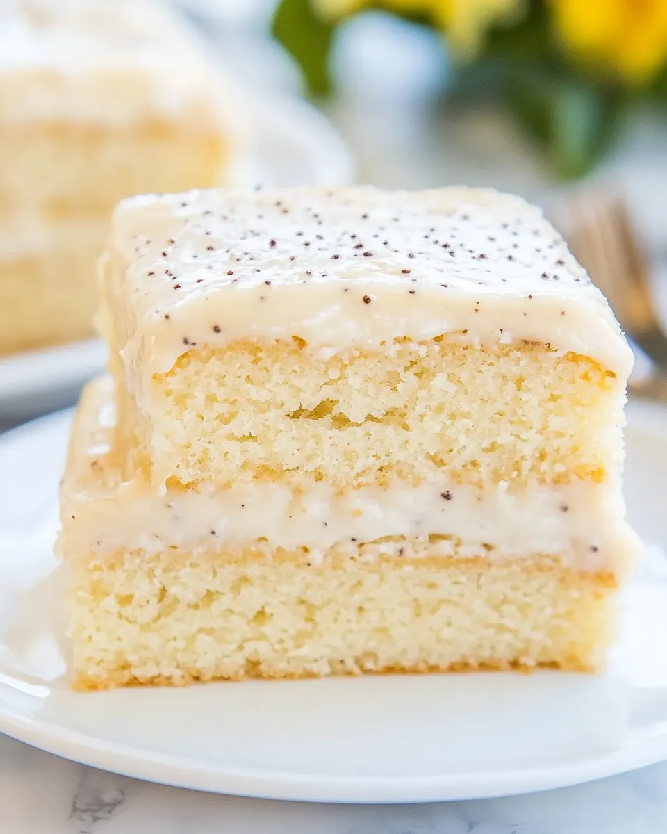 Delicious Vanilla Cake with Vanilla Bean Browned Butter Glaze shot