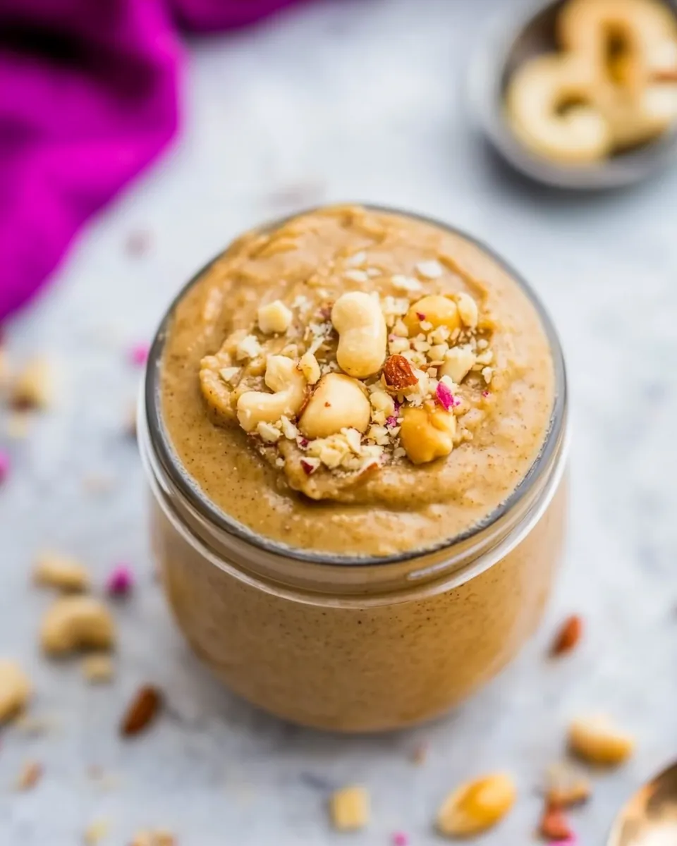 Sweet Vegan Cake Batter Cashew Butter With Macadamia Nuts shot