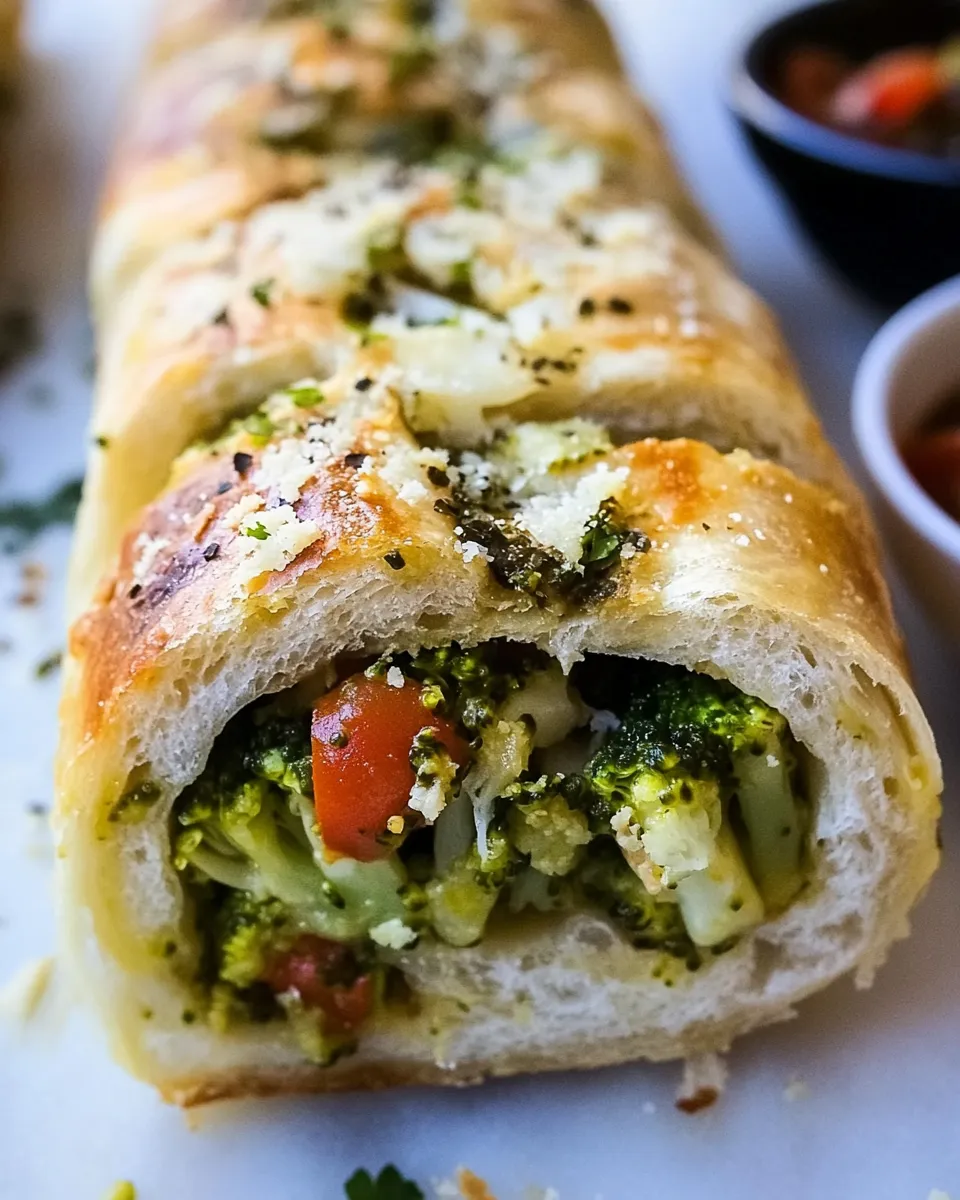 Classic Vegetable Stromboli With Broccoli And Cheese image