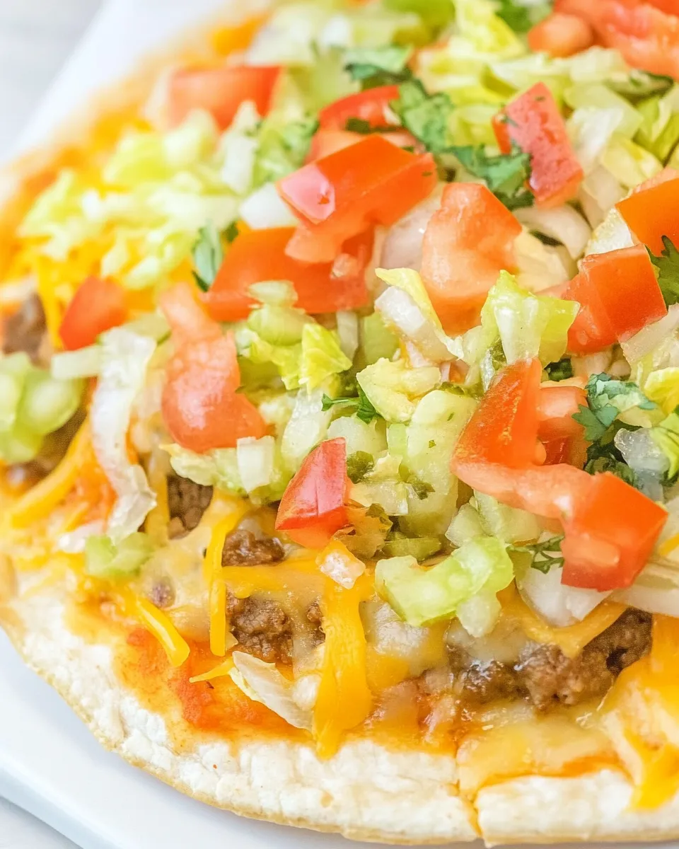 Delicious Vegetarian Mexican Pizza shot