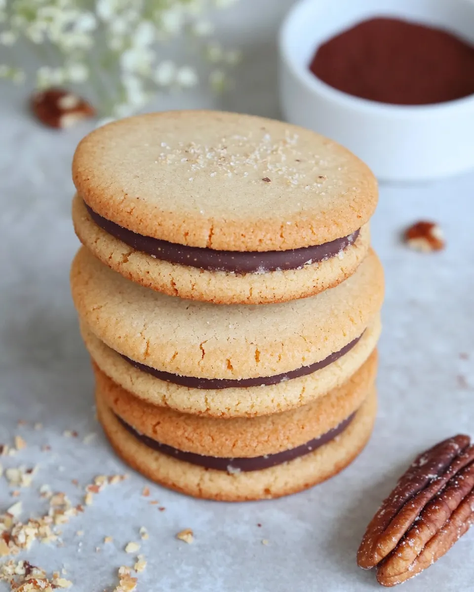 Easy Walnut & Chocolate Sandwich Cookies recipe photo
