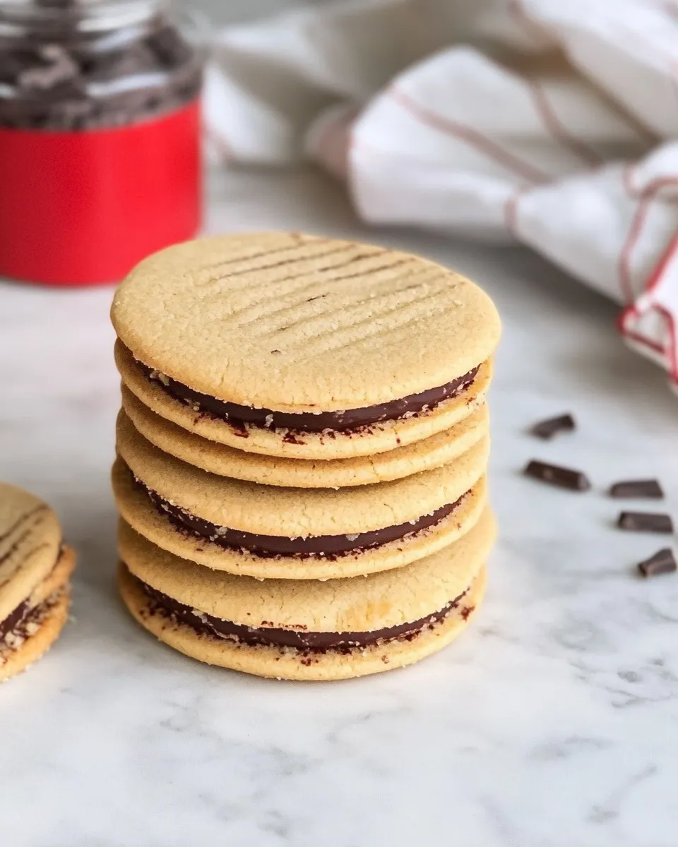 Delicious Walnut & Chocolate Sandwich Cookies shot