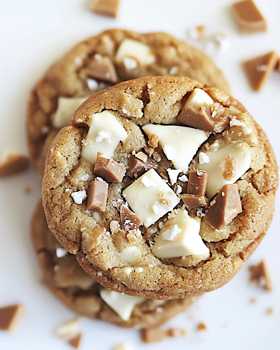 Easy White Chocolate Toffee Brown Butter Cookies shot