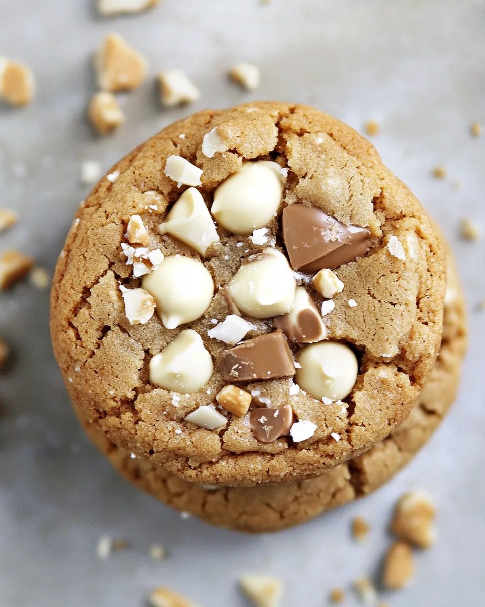 Delicious White Chocolate Toffee Brown Butter Cookies recipe photo