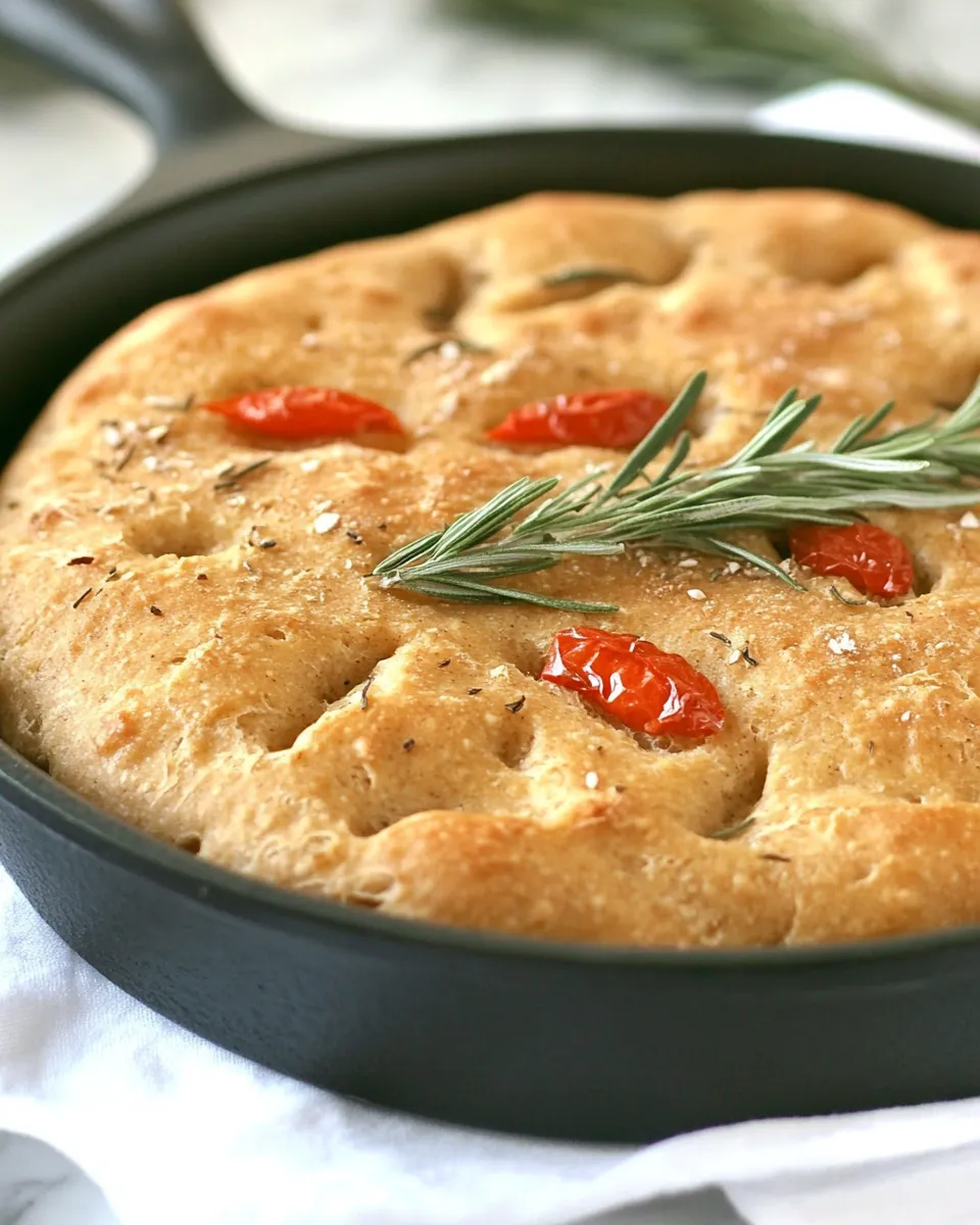 Delicious Whole Wheat Skillet Focaccia dish photo