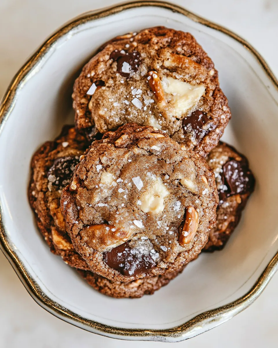 Easy Wholesome Peanut Butter Pretzel Chocolate Chip Cookies. food shot