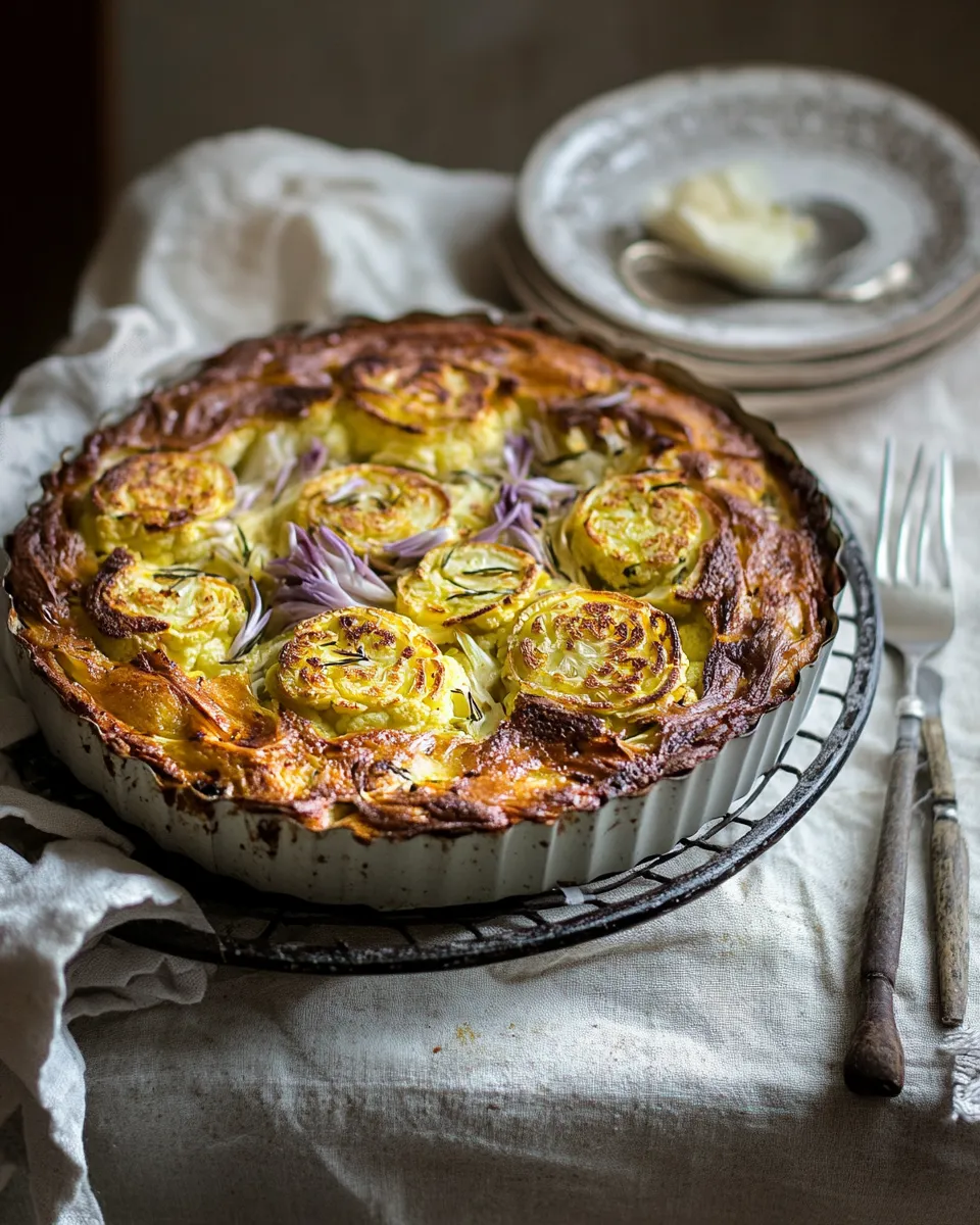 Savory Yotam ottolenghis cauliflower cake shot